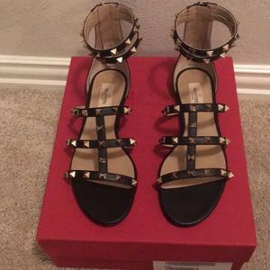 Valentino Rockstud Ankle Strap Sandal